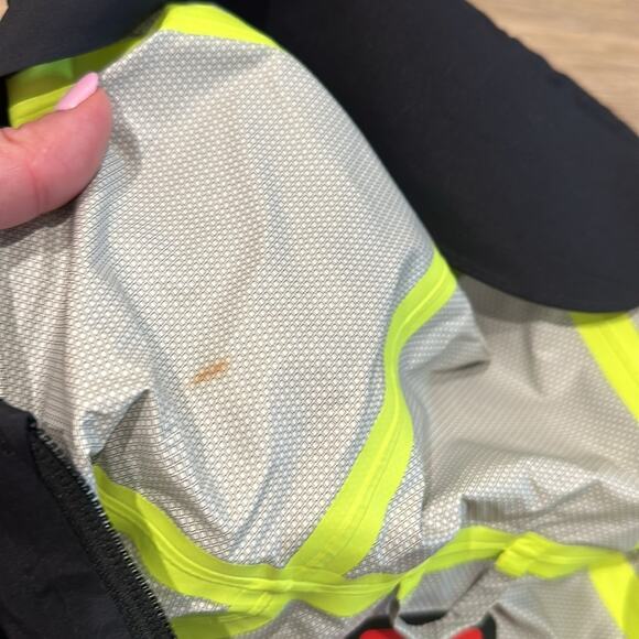 NIKE Black Gray Neon Yellow Waterproof Hooded Full Zipper Jacket‎ Size Small - Picture 10 of 14